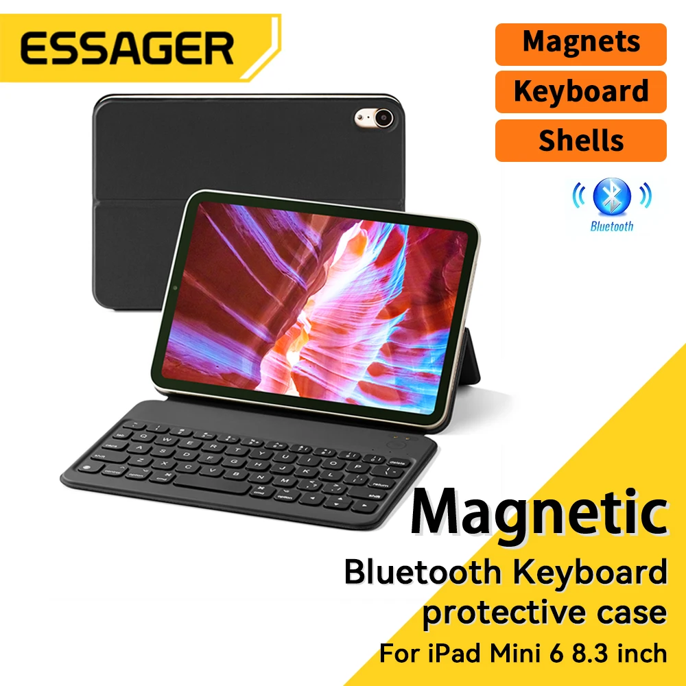 Essager Per Ipad Magic Keyboard Ultra Slim Wireless Keyboard Power Display Custodia Magnetica Portatile Per Ipad Mini 6 8.3 Pollici