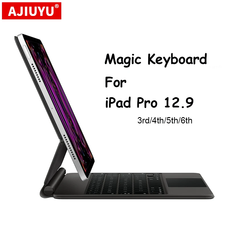 Tastiera Magica Per Ipad Pro 12.9 2022 2021 2020 2018 3Rd 4Th 5Th 6Th Generation Case Keyboard Ebraico Portoghese Tedesco Russo