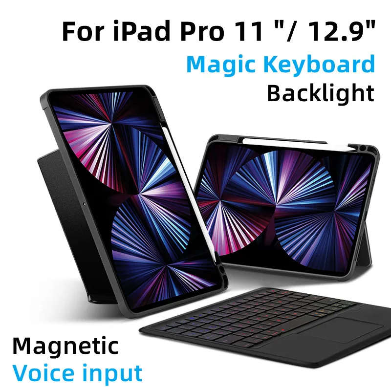 Huwei Magic Keyboard Per Ipad Pro 11 Pollici 12.9 3Th 10.5 10.2 2021 Air 4Th 5Th Tablet Smart Cover Case Touchpad Wireless Retroilluminato