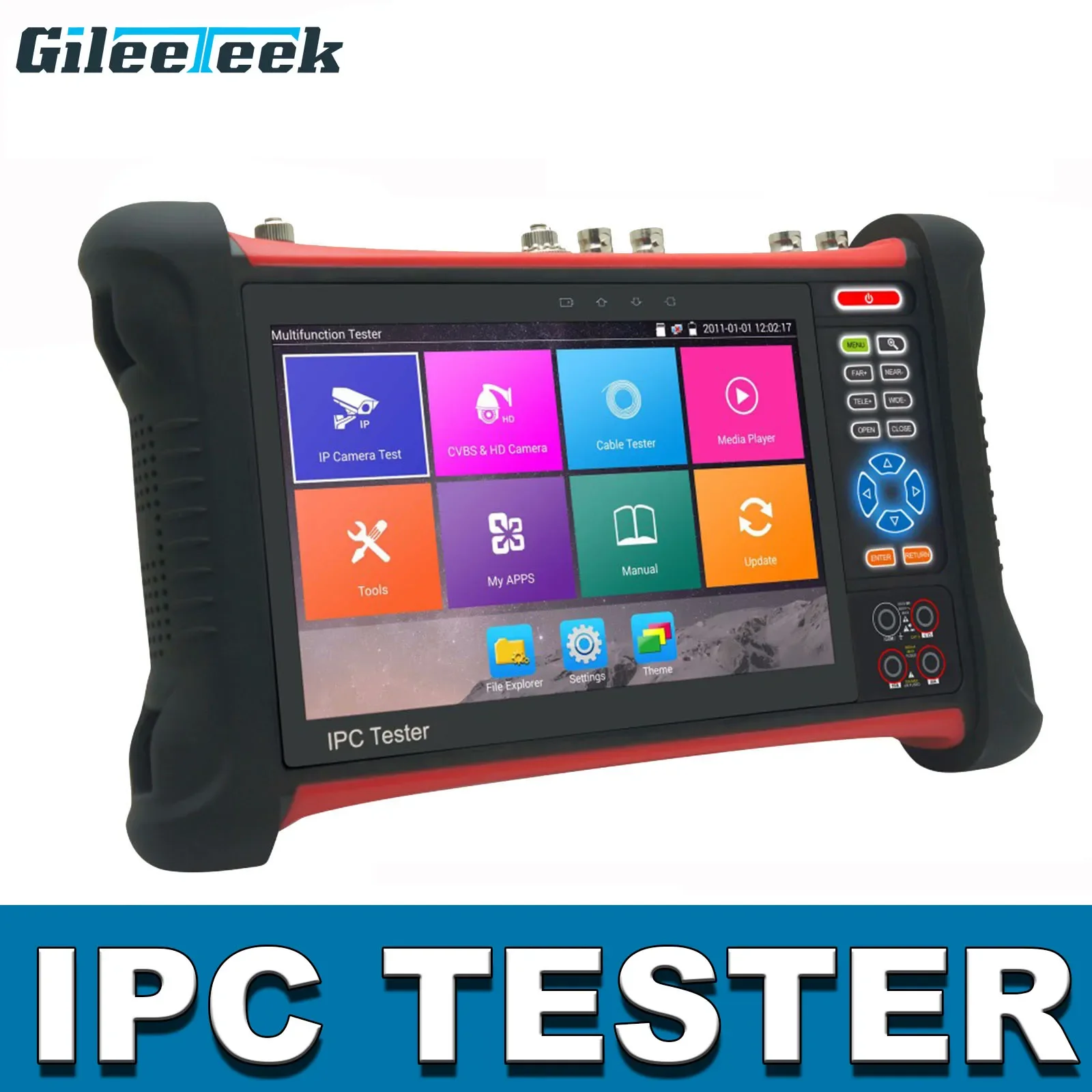 Ipc Tester Monitor 8Mp 1080P Tvi Cvi Ahd Cvbs Ip Cctv Tester Con Tdr Cable Tracer Multimetro Digitale Ingresso Hdmi Uscita 4K Dc12V