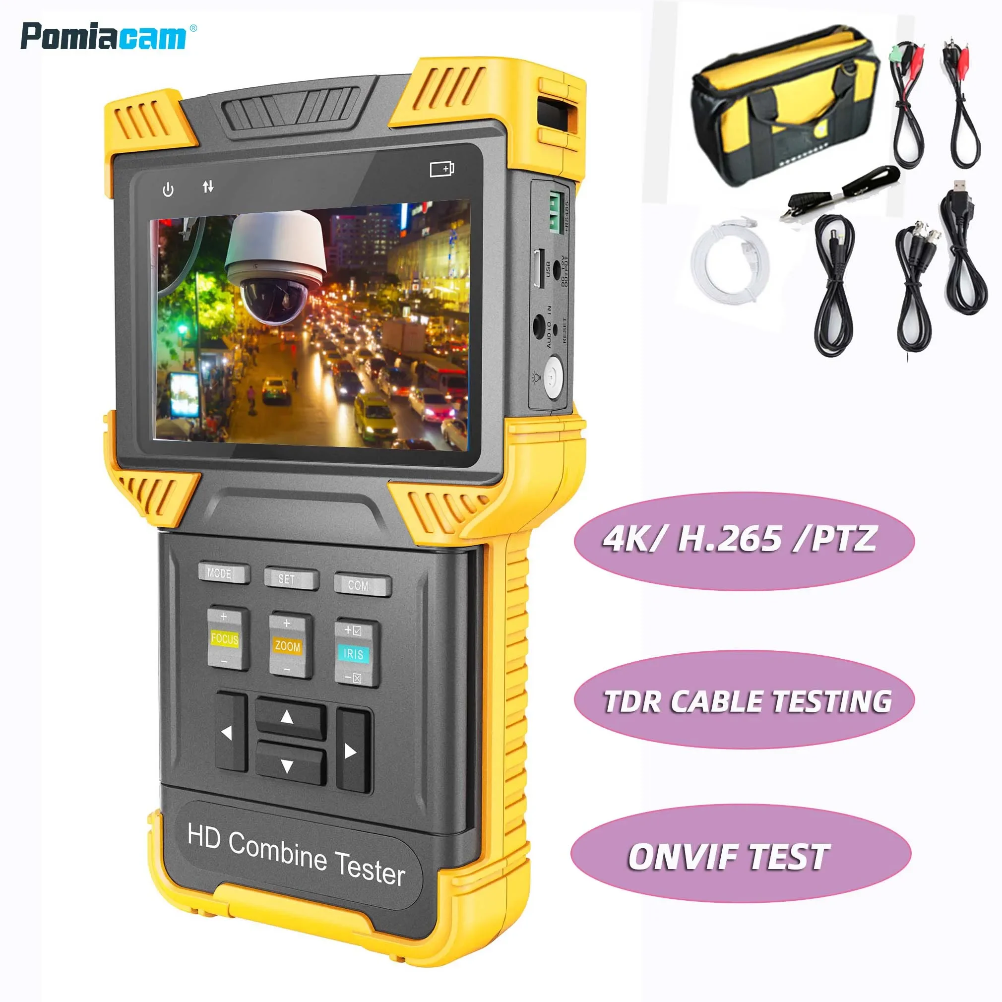 Dt-T70 H.265 4K Ip Macchina Fotografica Analogica Tester 4 Pollici Tester Cctv Tester Monitor Supporto Onvif Tdr Rj45 Cavo Di Prova, Tdr Rj45 Cavo Di 