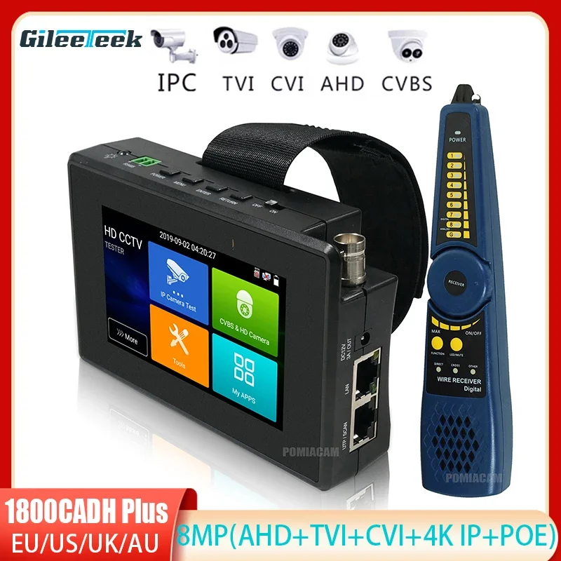 Ipc-1800Cadh Del Tester Della Macchina Fotografica Del Cctv Più Supporto A 4 Pollici Del Monitor Del Touch Screen Upt Alla Macchina Fotografica Analog