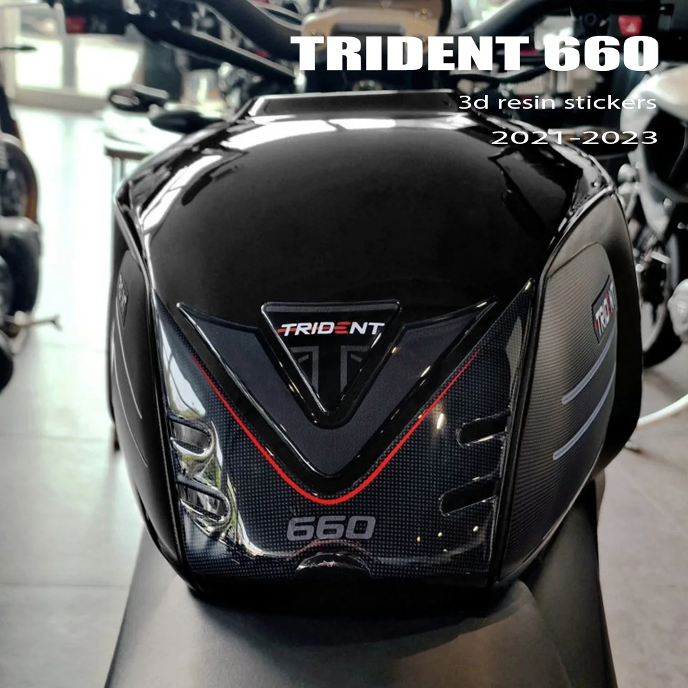 Trident 660 Sticker 3D Gel Epoxy Sticker Kit 3D Moto Tank Pad Protection Sticker Kit Per Trident 660 Trident660 2021-2023