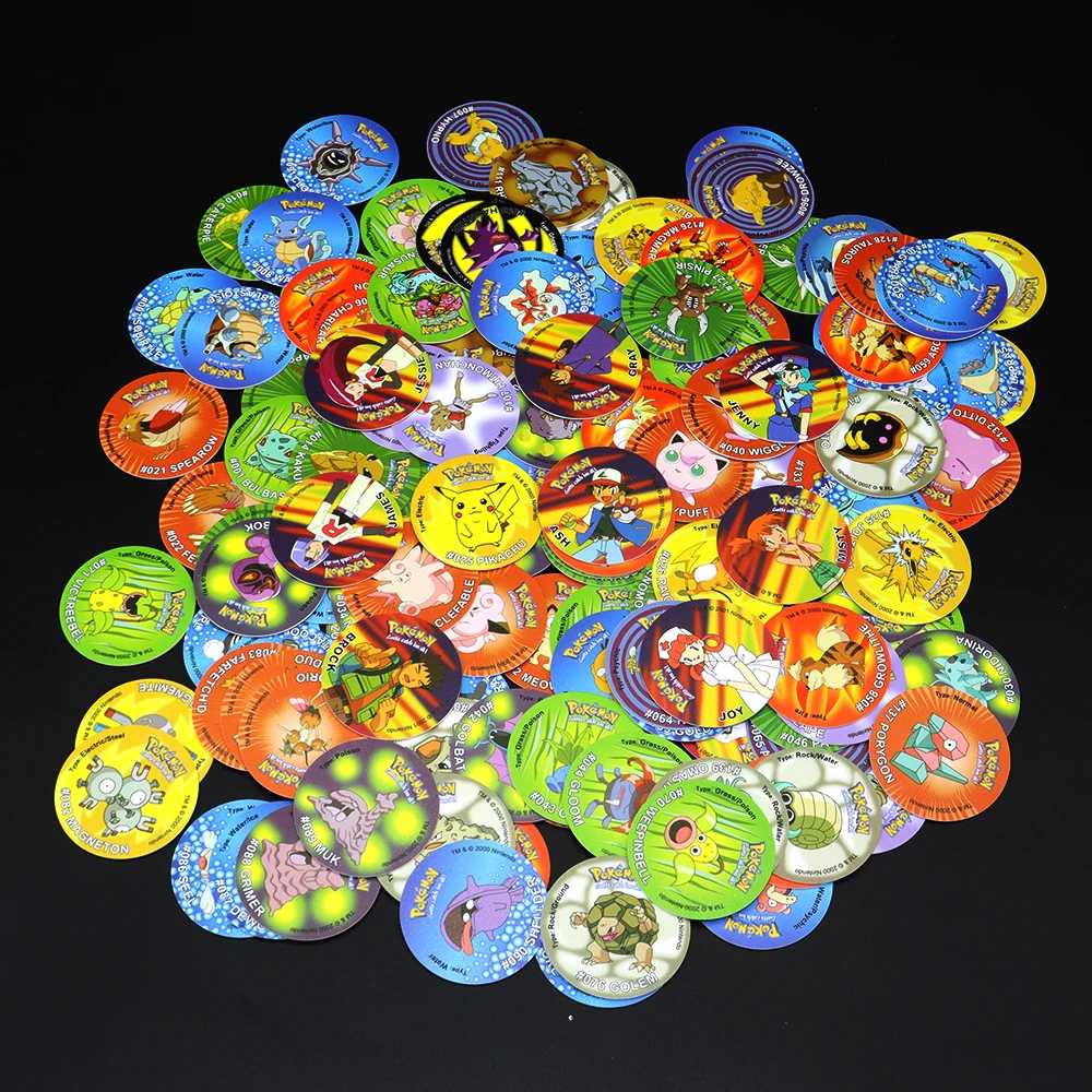 30 Pz Ash Chum Tazos Pokemon Starter Pokemon Rubinetti Collezione Card Pikachu Trainer Round Pogs Cheetos Chipitaps 1A Edizione