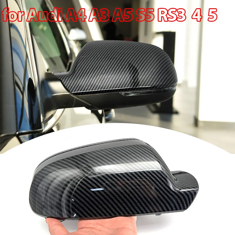 2 Prices Rearview Mirror Cap Carbon Fiber Look Replacement High Quality Mirror Cover For Audi A3 8P A4 A5 B8.5 S5 Rs3 Rs4 Rs5
