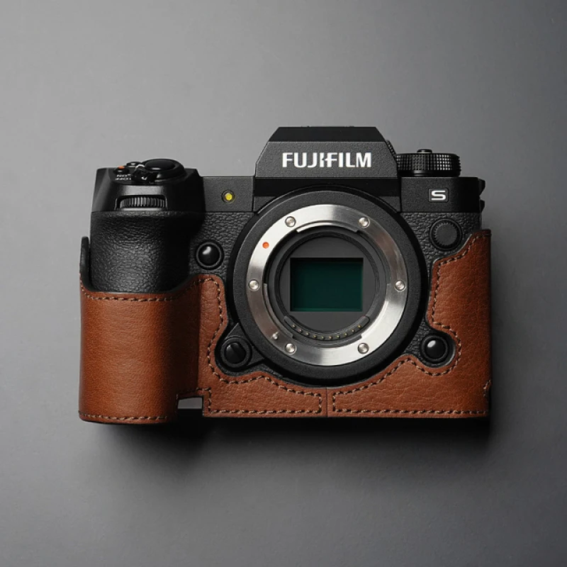 Per Fuji X-H2S Xh2 Fotocamera Fatta A Mano In Vera Pelle Custodia Per Fotocamera Video Mezza Borsa Xh2 X-H2Scamera Body
