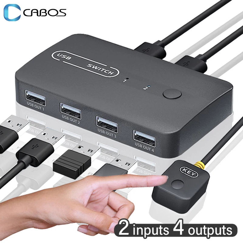 Adattatore Interruttore Kvm Usb 2 Ingressi 4 Uscite Interruttore Usb Switcher Kvm Stampante Sharer Per Controller Sharer Mouse Tastiera Computer