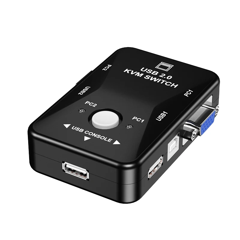 Switch Kvm Usb 2 Porte Vga Svga Switch Box Usb 2.0 Kvm Mouse Switcher Tastiera Vga Splitter Box Sharing Switch