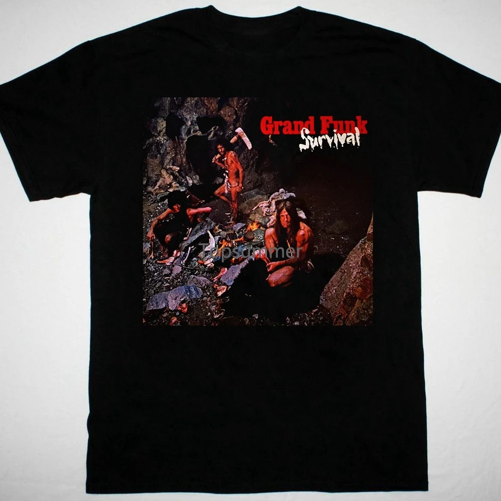 Grand Funk Railway Band Survival Camicia Nera In Cotone Unisex Da S A 5Xl 1 Pt1049