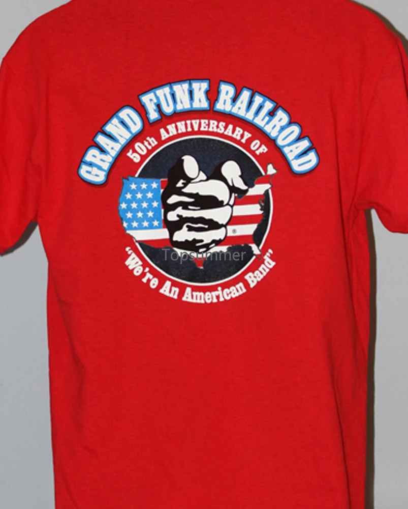 Grand Funk Railway Band 50Th Anniversary Camicia Rossa Unisex S-5Xl 1 Pt1050