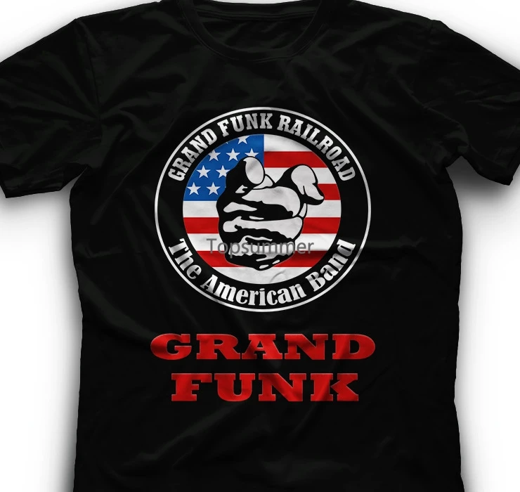 1970S Wemushre An American Band Grand Funk Railway America Flag Take Me T Shirt