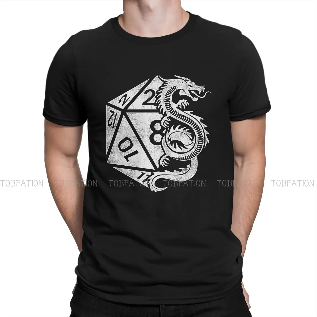 Dnd Game Maglietta In Puro Cotone Dragon Poly Dice D20 Dungeon Dice Maglietta Elegante Homme Maglietta Da Uomo Nuovo Design