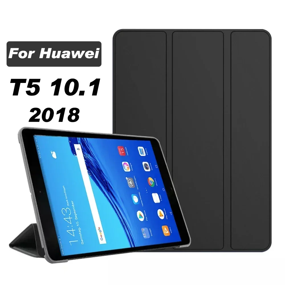 Funda Huawei Mediapad T5 10.1 Ags2-L09 Custodia In Pelle Pu Tri-Fold Custodia Per Ebook Huawei Ags2-W09 Ags2-L03 Custodia Per Tablet