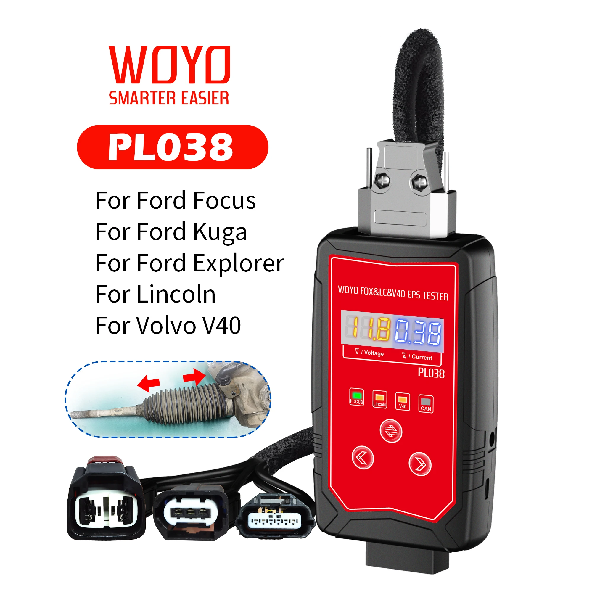 Woyo Pl038 Per Ford Focus, Kuga, Explorer, Lincoln, Volvo V40 Iron Shell Electric Power Steering Motor Eps Tester