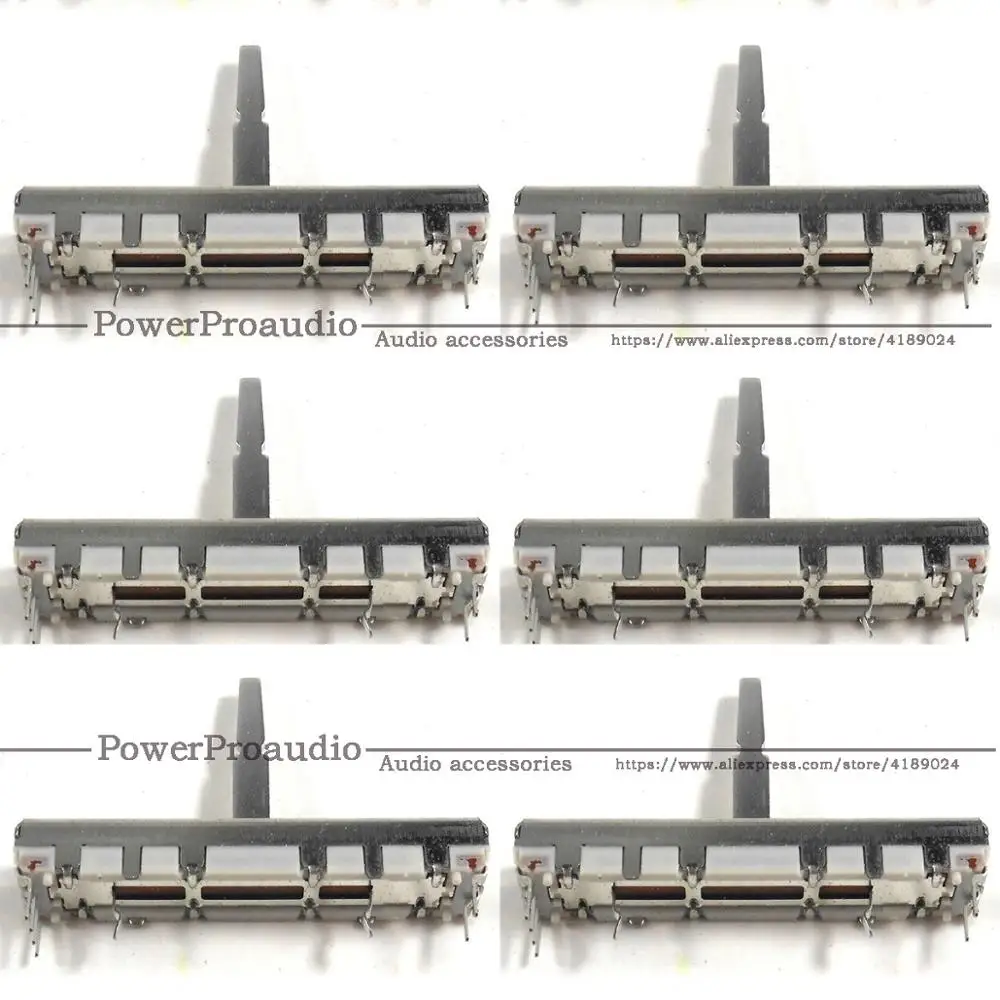 6 Pezzi 60Mm Per Pioneer Djm 350 600 700 800 Push Fader Potenziometro A Scorrimento Dritto Mixer Dj B10Kx2