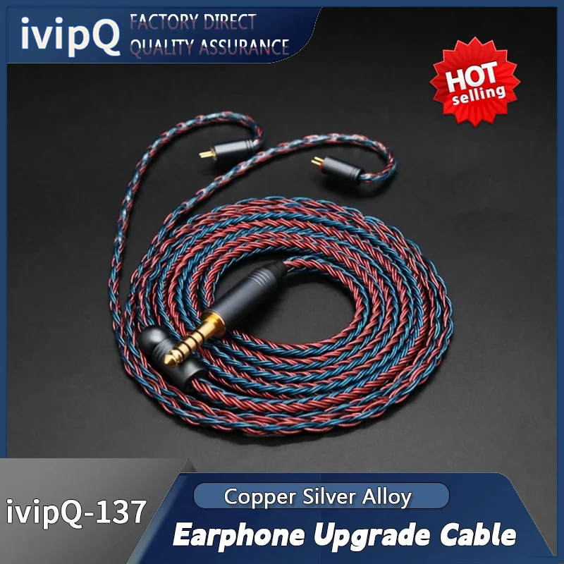 Ivipq 16 Core Rame Argento Lega Auricolare Cavo Di Aggiornamento 2.5/3.5/4.4Mm Spina Mmcx/2Pin 0.78/Qdc Per St10/M1 Pro Senfer Dt6/Mt300