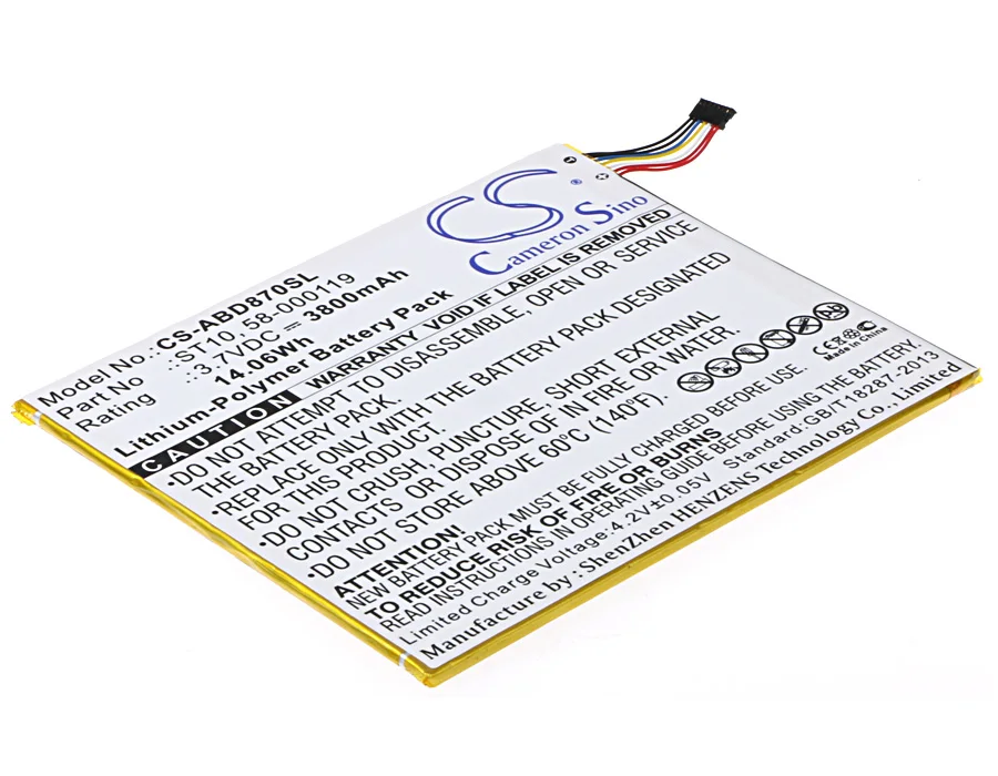 3800Mah St10 58-000119 St10A 26S1008 Batteria Per Amazon Kindle Fire Hd 10 Kindle Fire Hd 10.1 Sr87Cv B00Vkiy9Rg Sr87Mc