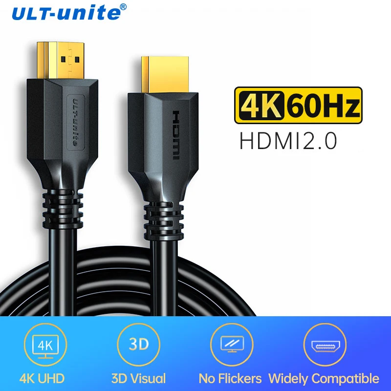 Cavo Hdmi 4K 2K 60Hz Cavi Video Da Hdmi A Hdmi Cavo Splitter Hdmi 2.0 Placcato Oro 10Ft Per Proiettore Laptop Interruttore Ps5