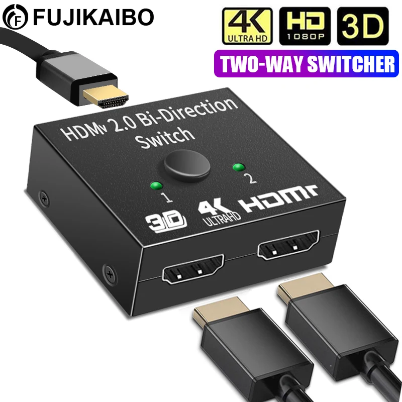 4K 60Hz Splitter Hd 1X 2/2X1 Switch Connector 2 In 1 Out Converter Hdmi-Compatibile Hd Switcher Per Ps4 Ps5 Xbox Pc Tv Box Cable
