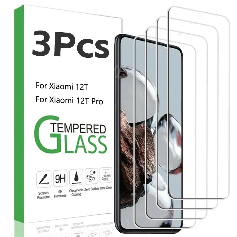 1-3Pcs Hd Temepered Glass Per Xiaomi 12T 12T Pro Phone Anti-Scratch Full Cover Screen Protector Film Per Xiaomi 12T 12T Pro