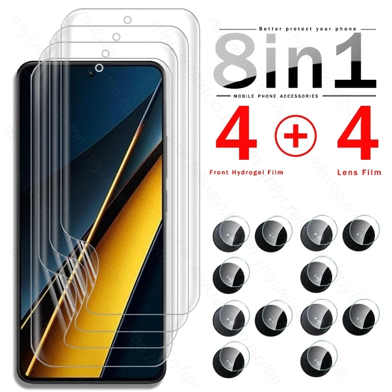 8 In 1 999D Soft Hydrogel Film Proteggi Schermo Per Xiaomi Poco X6 Pro 5G Camera Vetro Protettivo Poko Little X6Pro X 6 Pro 6X