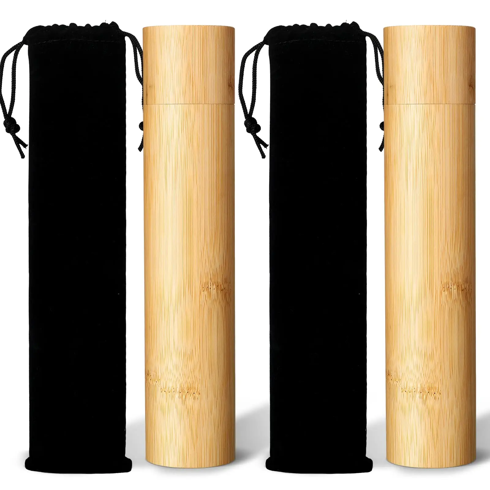 2Pcs Urne Di Dispersione Di Cenere Di Cremazione Di Bambù Per Urne Di Piccole Dimensioni Per Adulti Umani Urna Ricordo E Borsa Di Velluto Nero Ceneri 