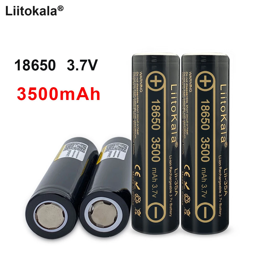 Capacità Reale Liitokala 18650 Batteria 3.7V 3500Mah 18650 Batterie Ricaricabili Per Torcia Elettrica Bateria 18650 Ricaricabile