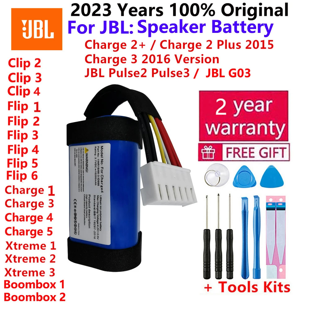 100% Nuova Batteria Originale Per Jbl Charge Flip Clip Pulse Xtreme Boombox 1 2 3 4 5 6 Charge 3 2015 2016 Versione Altoparlante Bateria
