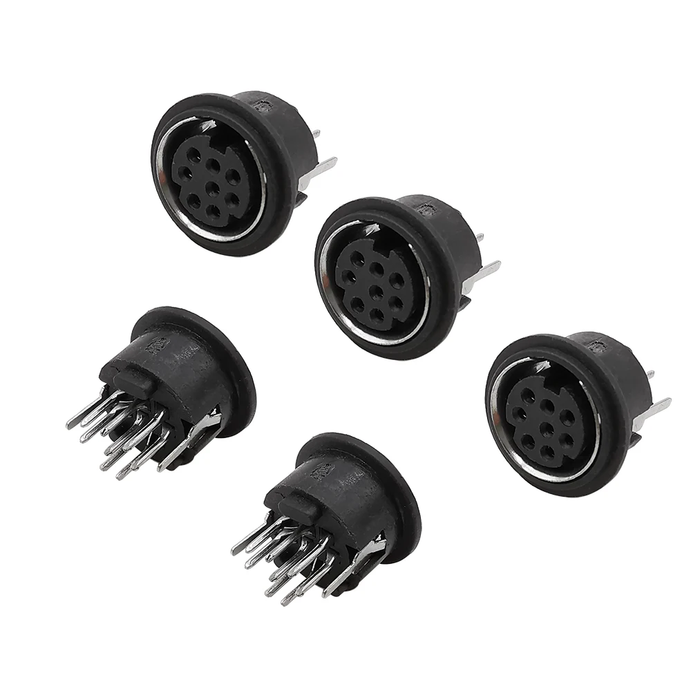 5Pcs 8 Pin Mini Din Femmina Presa Connettore 8 Pin Din Ps2 Jack Mini Circolare Din Terminale Telaio Nero