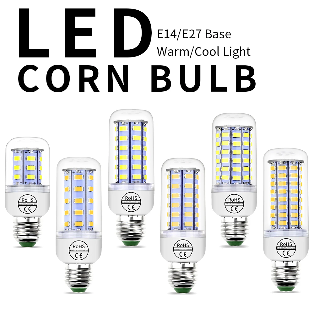 E27 Led Corn Light E14 Bulb Gu10 Lamp G9 Bombilla Led Candel Lamp B22 Lampara 220V Spotlight Emitting Diode 240V Lampadario Lampadina