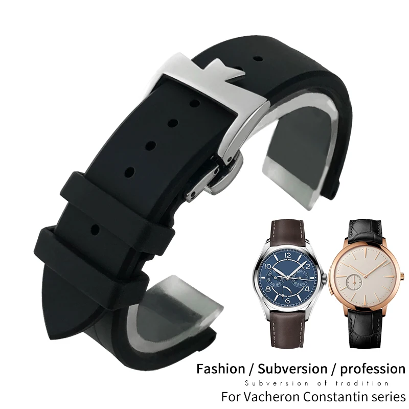 Cinturino Per Orologio In Gomma Fluorosa Da 19Mm 20Mm Per Vacheron Fiftysix Bracciale Con Fibbia A Farfalla Contin 21Mm 22Mm Braccialetti Colorati Con