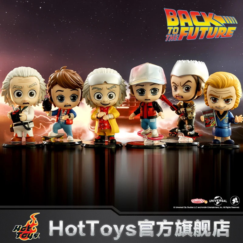 Hot Toys Back To The Future Action Figures Cute Cartoon Model Toys Set Di Bambole Da Collezione Ornamenti Desktop Gif Di Compleanno Per Bambini