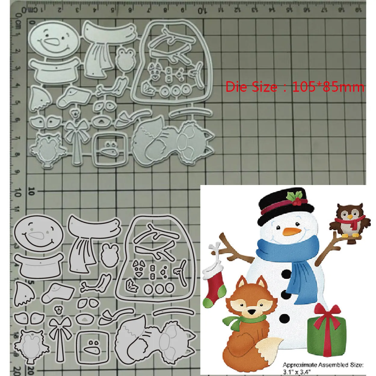2023 New Metal Cutting Dies Pupazzo Di Neve Fox Owl Decorazione Regalo Fai Da Te Scrapbook Paper Craft Knife Mold Blade Punch Stencil Muore