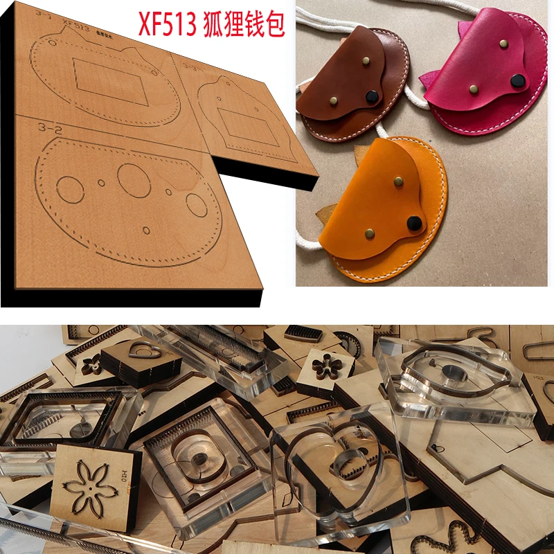 New Japan Steel Blade Wood Die Fox Wallet Leather Craft Punch Hand Tool Cut Knife Mold Xf513 Leather Tools