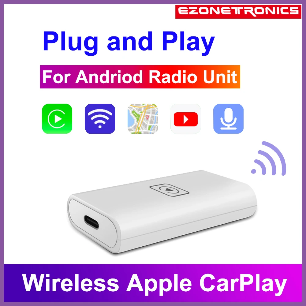 Wireless Apple Carplay Android Auto Dongle Adapter Car Airplay Per Aftermarket Android Radio Mirrorlink Music Siri Video