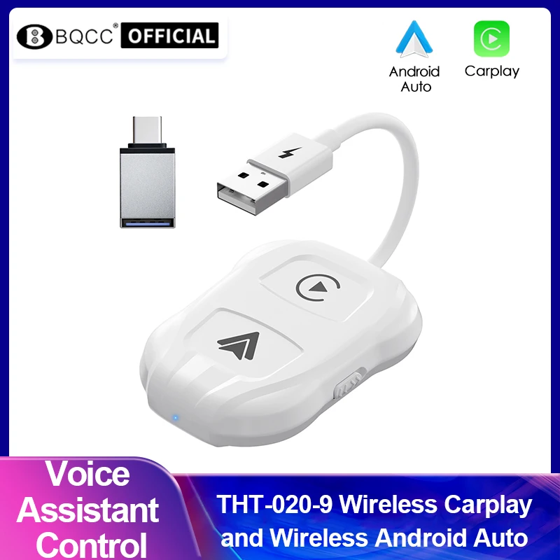 Bqcc Wireless Carplay Dongle Per Android Auto O Apple Wireless Car Adapter Nuovo Wireless Auto Plug Play Aggiornamento Online