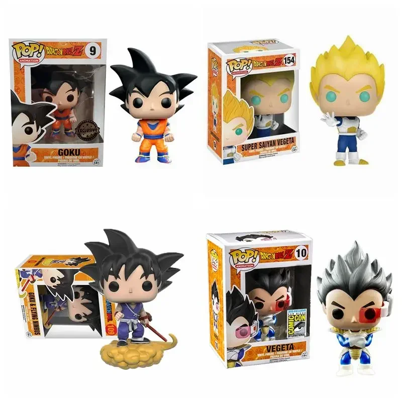 Funko Pop Animation Dragon Ball Z 154 10 Vegeta 09 24 Goku Super Saiyan Trunks #107 Goku #109 Majin Buu #111 Action Figure Toys