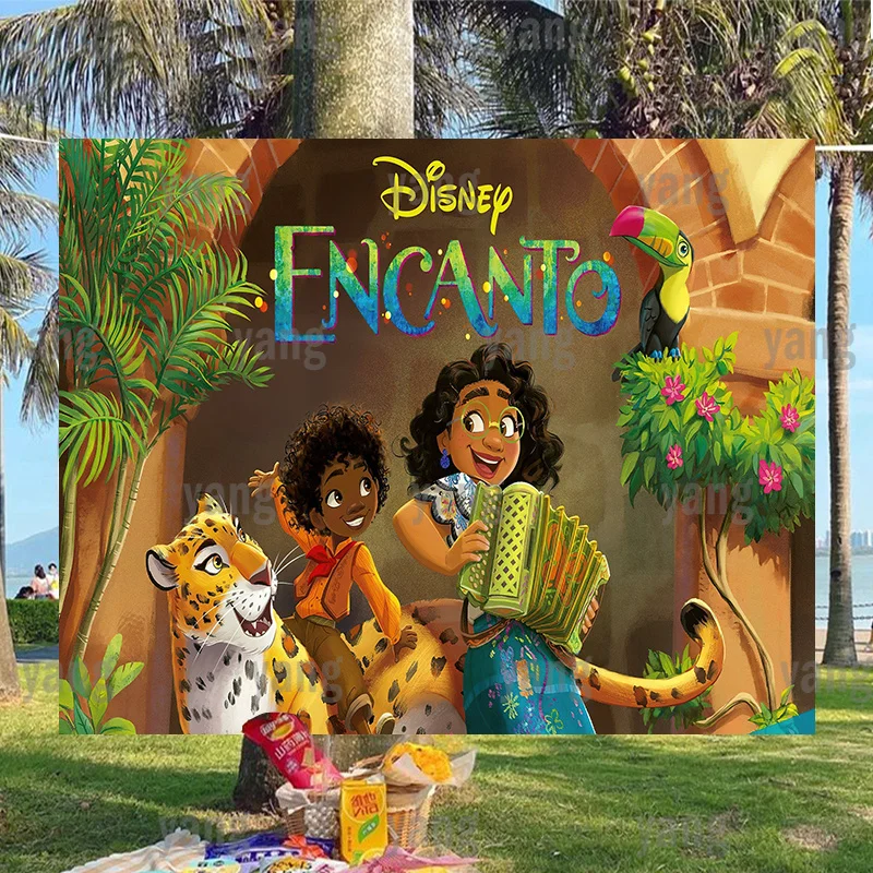 Disney Encanto Mirabel Tropical Plants Fondali Antonio Boys The Second Happy Birthday Decoration Sfondi Banner Party