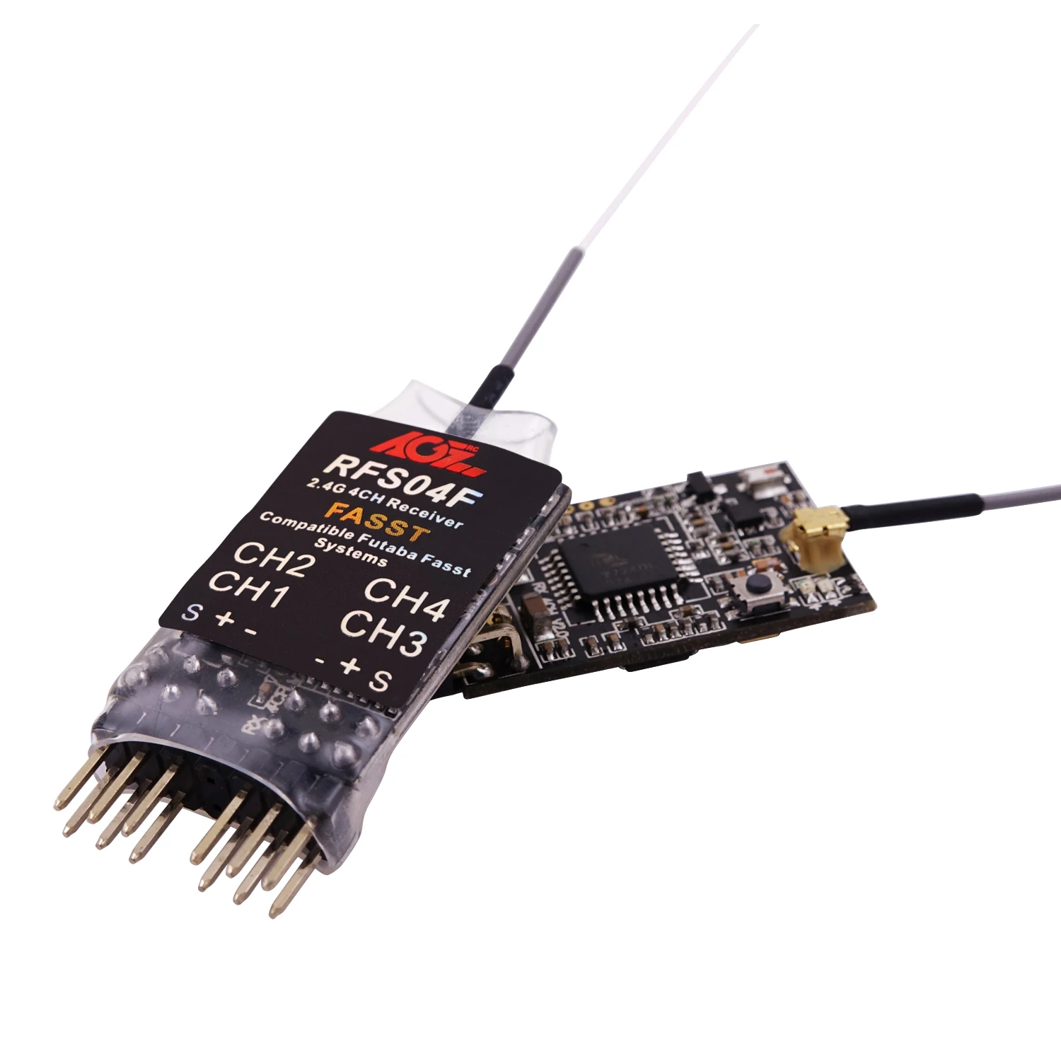Rfs04F 4G Mini Formato 2.4G 4Ch Futaba Ricevitore Compatibile Fasst Per Mini Rc Drone Fpv Aircraft 14Sg, 10J, 8J, 6J, 4Px, 7Px, 4Pv
