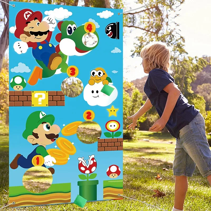 Mario Bros Bean Bag Toss Game-Lancio Carnival Game Banner Super Mario Party Supplies Decorazioni Per Bambini Adulto Indoor Outdoor