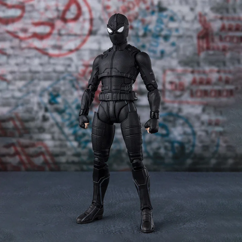 Marvel Black Spiderman Far From Home Action Figure 15Cm Collection Figure Stealth Suit Spider Man Mobile Model Dolls Toys Gift