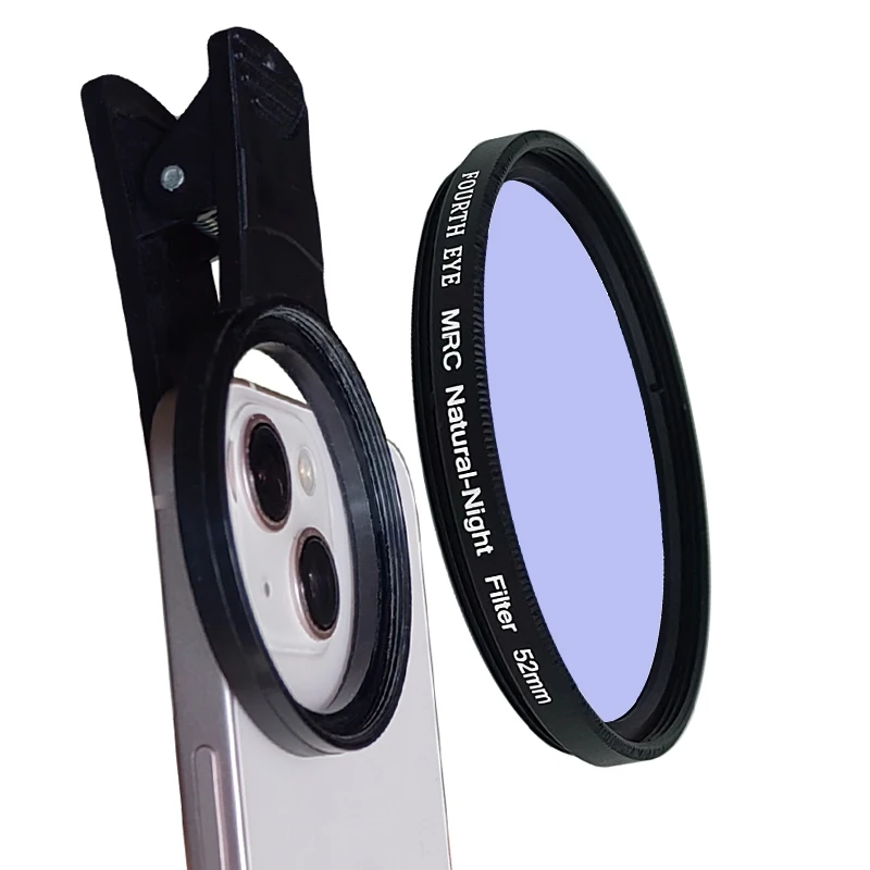 Natural Night Filter 52Mm With Clip For Cellphone Lens Mc Filters Night Sky Star Compatible For Iphone X/Xr/11/12/13 Max Mini