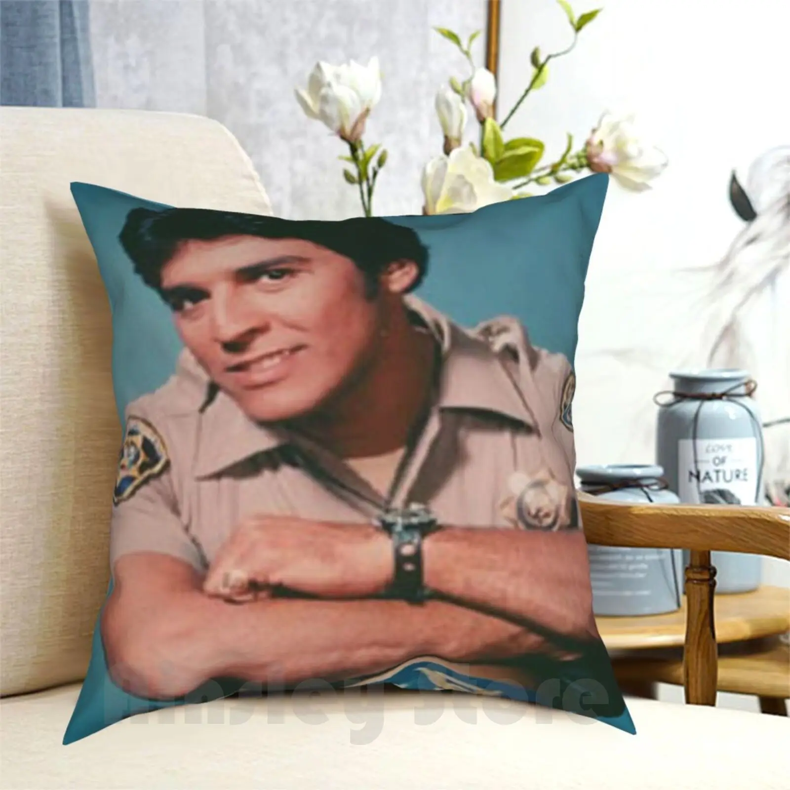Erik Estrada Ponch Chip'S Design Vintage 70'S Federa Stampata Home Soft Throw Pillow Cops Highway Patrol Chips 70S