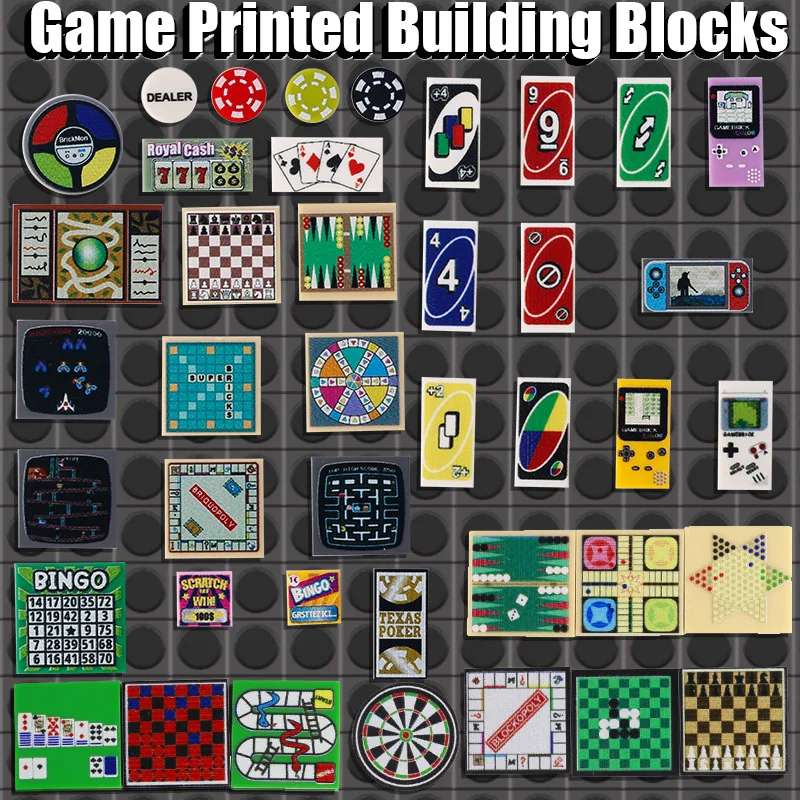 Moc Flying Chess Card Games Piastrelle Stampate Console Per Computer Player Building Blocks Target Bricks Toys Regalo Per Bambini Compatibile