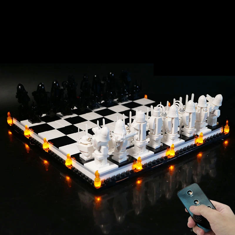 Kit Luci A Led Rc Per Lego 76392 Wizard Chess Building Blocks Giocattolo In Mattoni (Solo Luce A Led, Senza Modello Di Blocchi)