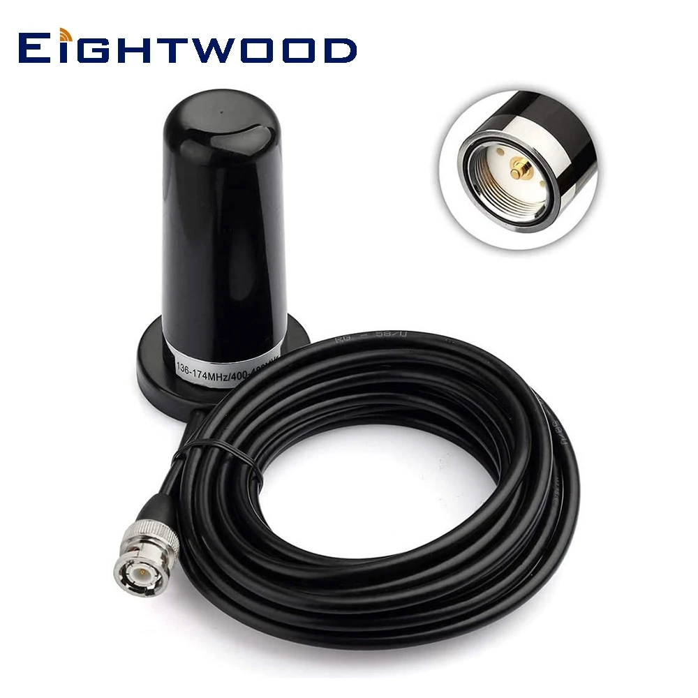 Ightwood Vhf Uhf Ham Amatoriale Radio Mobile Police Scanner Antenna Bnc Maschio 5M Low Loss Rg58 U Estensione Coassiale Supporto Magnetico