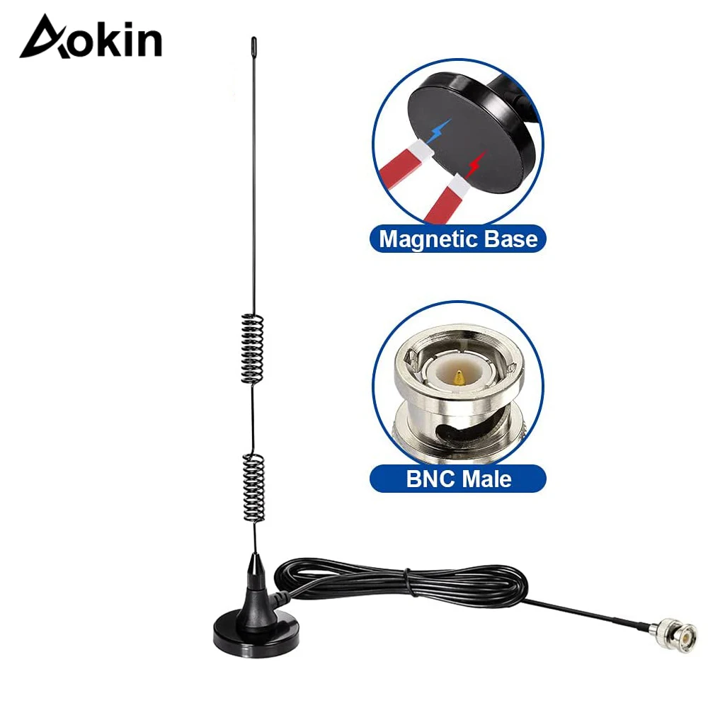 Antenna Scanner Della Polizia 20-1300Mhz Radio Scanner Antenna Base Magnetica Hf Vhf Uhf Radio Radioamatoriale Bidirezionale Antenna Maschio Bnc