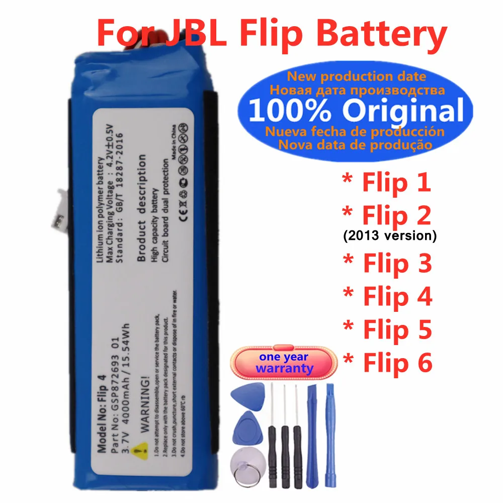 Altoparlante Batteria Originale Per Jbl Flip 6 / Flip 5 / Flip 4 / Flip 3 / Flip 2 / Flip 1 Flip6 Flip5 Flip4 Flip3 Flip2 Flip1 Batteria