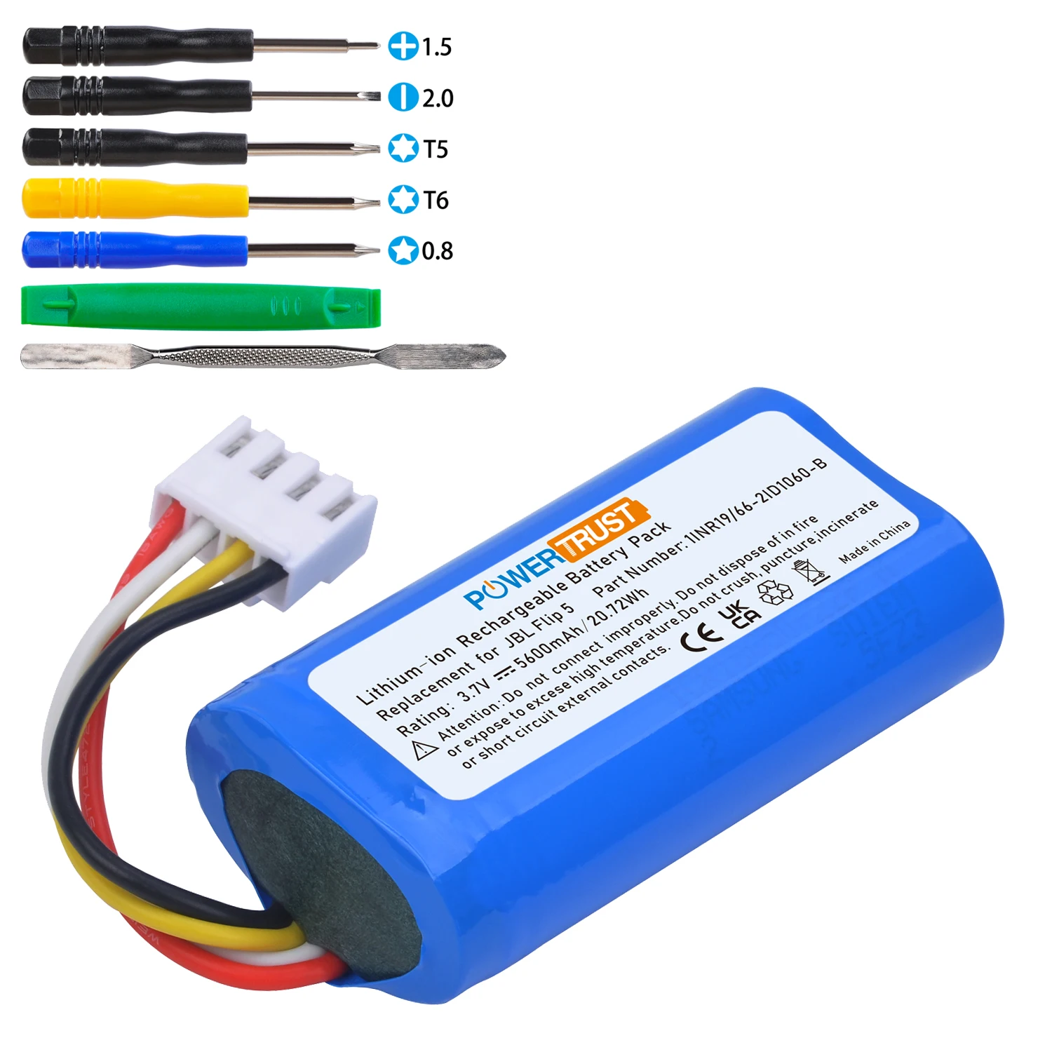 Powertrust 5600Mah Flip 5 Batteria Per Jbl Flip 5 Altoparlante Flip 5 Player Codice 1 Inr19/66-2Id1060-B Con Strumento Gratuito