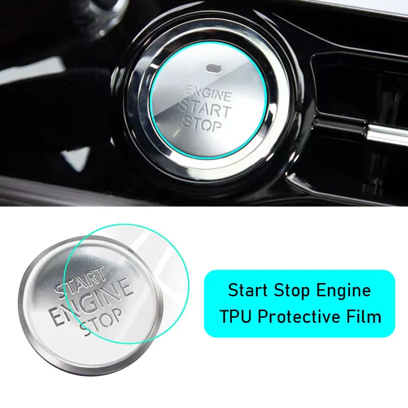 1 Pz Tpu Car Start Stop Pulsante Motore Accensione Pellicola Protettiva Per Renault Clio Megane 2 3 4 Captur Trafic Twingo Scenic 2 Kadja